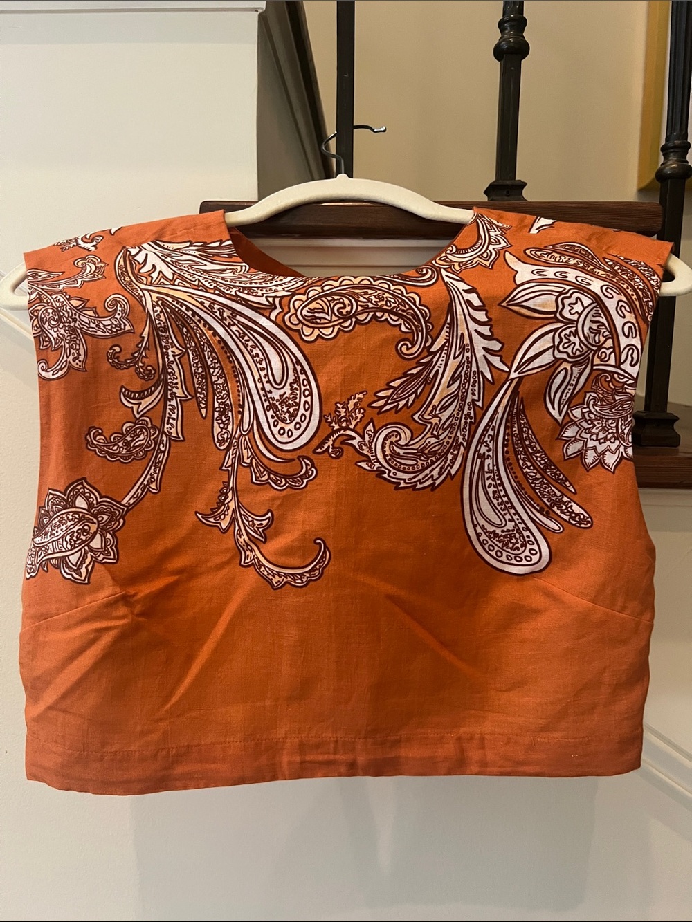 HEMANT & NANDITA Orange Paisley Print Tank Top